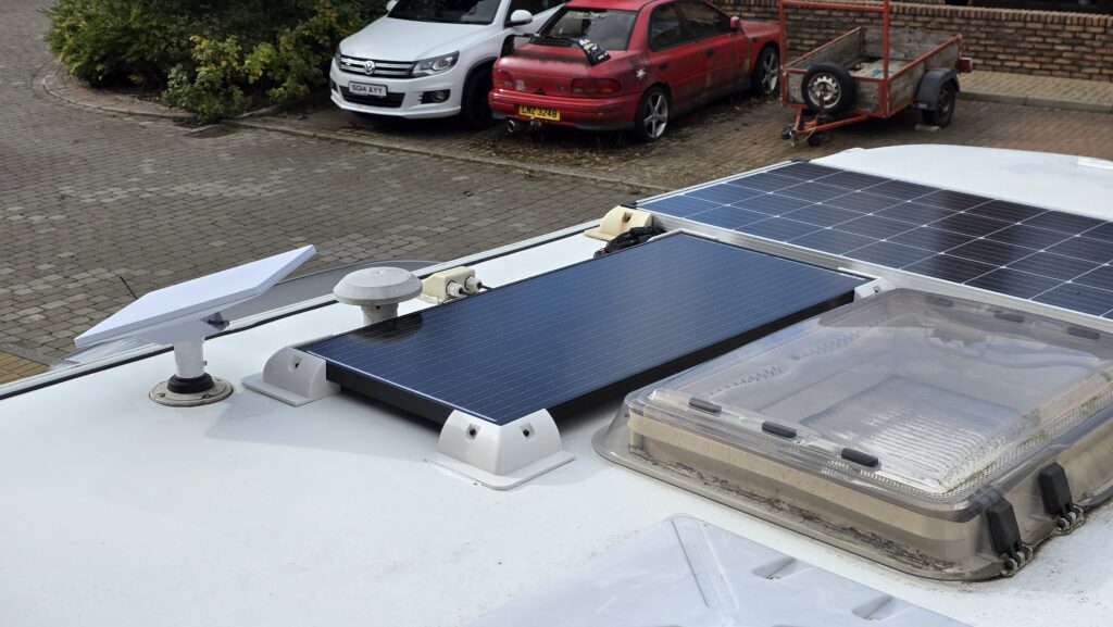 Rvpozwer 100w Solar Panel installed on my motorhome.