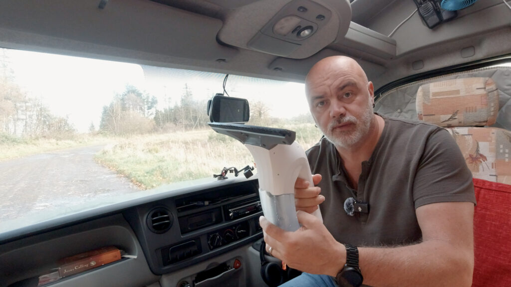 Me in action with the Karcher WV1 in the motorhome.
