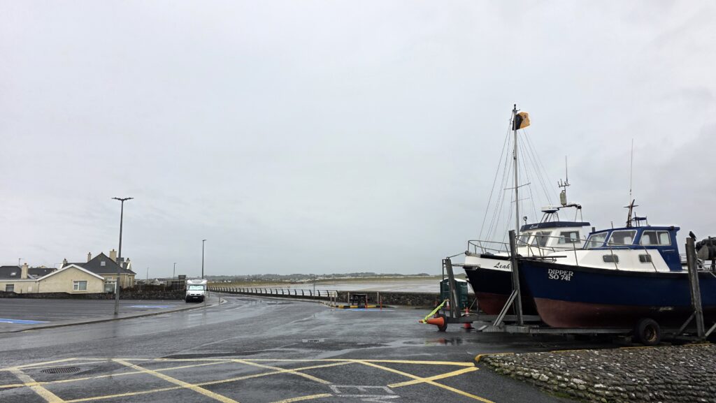 The main car park at Enniscrone Pier, where I spent the night.