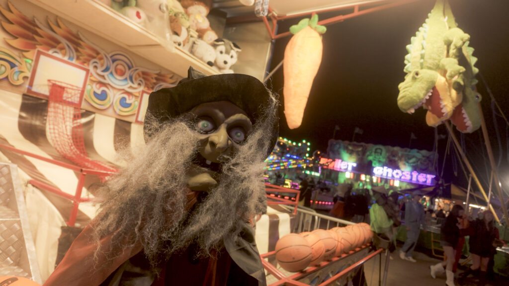 Witches prop at Ebrington Square on Halloween, 2025.